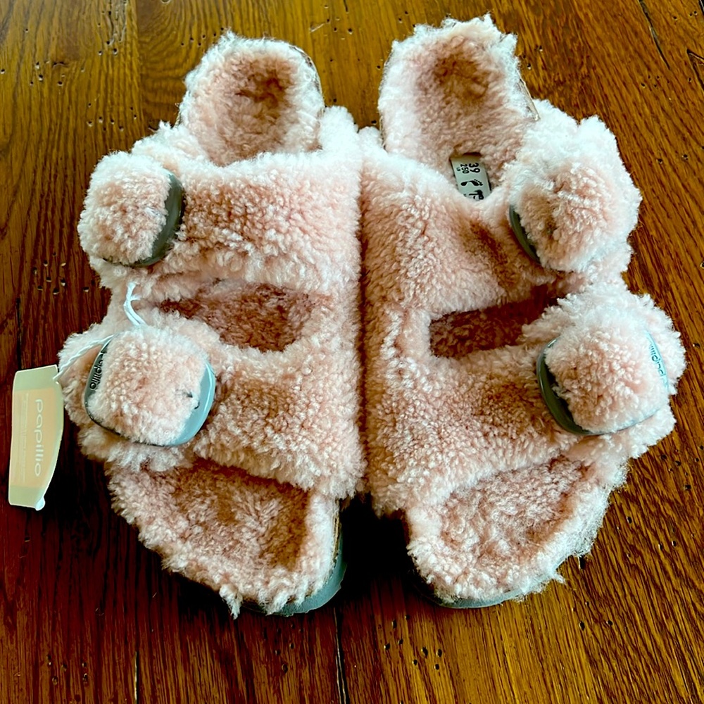 Free People Arizona Teddy Shearling Birkenstock Sandals Size 39